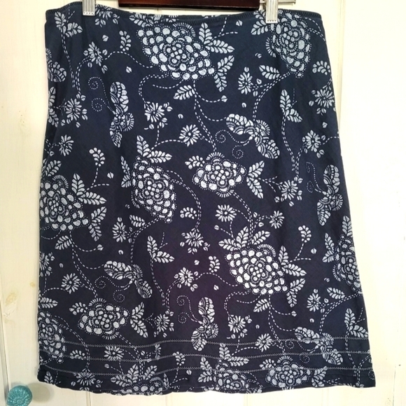 Columbia Floral Pattern Linen Blend Skirt Size M - Picture 1 of 8